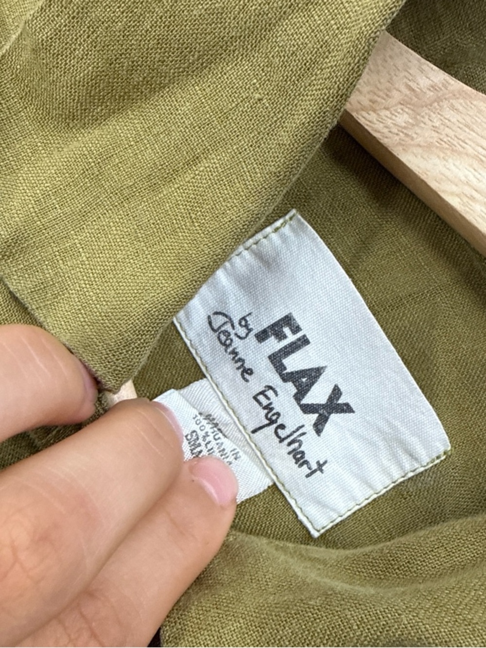 Flax Olive Green Linen Button-Up Shirt Jacket - Picture 3 of 3